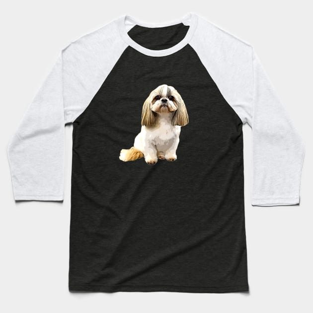 Shih Tzu Cuteness Baseball T-Shirt by ElegantCat